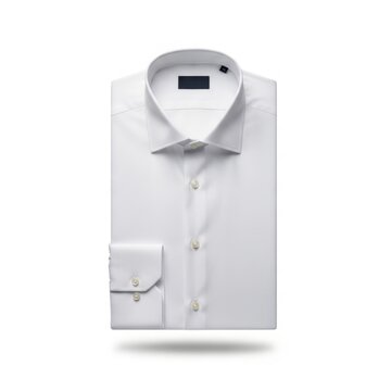 A white dress shirt with a folded cuff