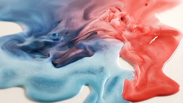 Colorful Watercolor Grain Paint Mixing Abstract Background With Blue And Red Liquid Swirls And Copy Space For Creative Design Projects