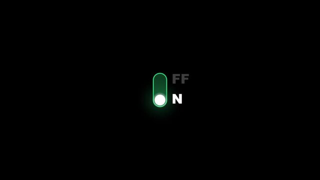Digital Toggle Switch On and Off Animation on Black Background | overlay | 4k