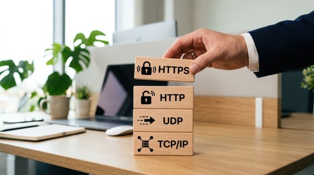 Hand placing https protocol block on top of http, udp, tcp/ip stack