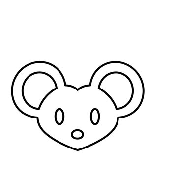Simple outline of a mouse face