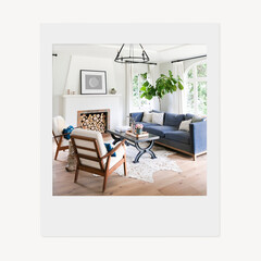 Obraz premium Cozy living room instant photo, interior image