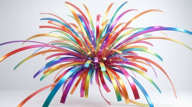 Vibrant multicolored abstract explosion of ribbons and light
