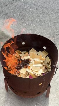 Burning joss paper for Ghost Festival