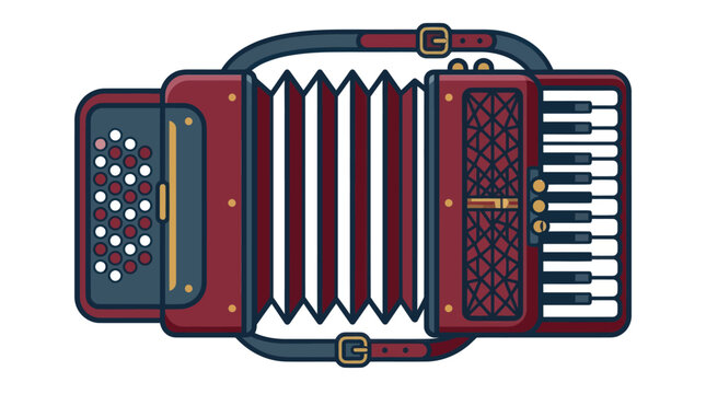Red and blue button accordion illustration.