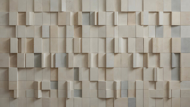 Modular Geometric Wall Pattern Abstract Architectural Background
