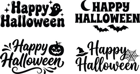 Obraz premium Happy Halloween Typography Bundle with Cute and Spooky Lettering