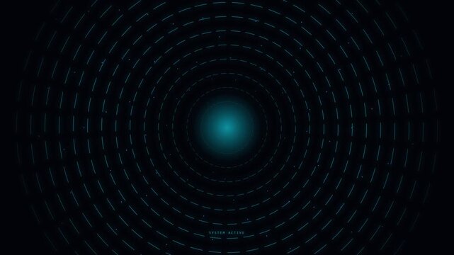 Abstract glowing blue circles and particles