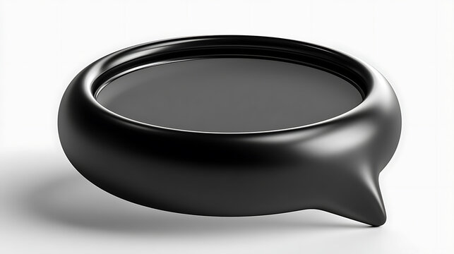 Black speech bubble frame design is isolated on a white background