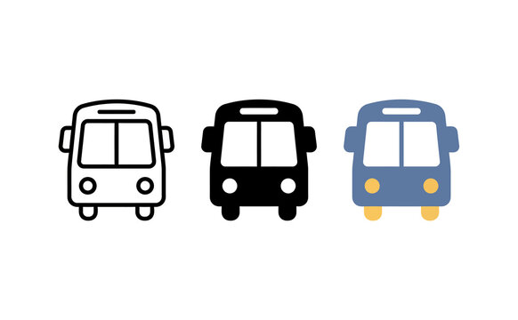 Bus icon set vector illustration graphic design symbol transport vehicle