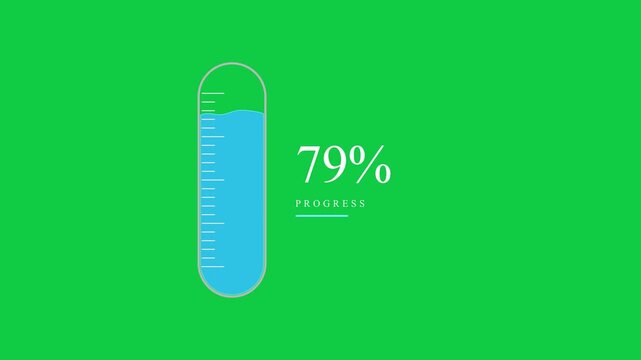 Green Screen Liquid Fill Progress Bar with Percentage Counter
