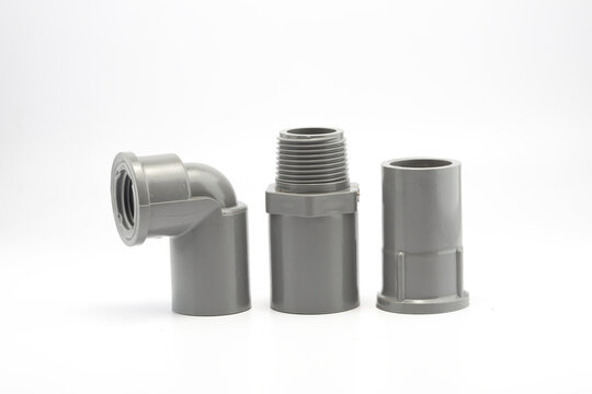 PVC Pipe Fittings Set on a white background