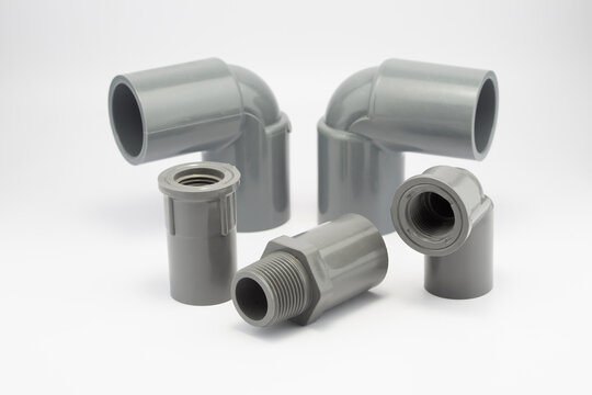 PVC Pipe Fittings Set on a white background