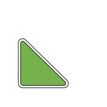 Green triangle with rounded corners