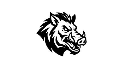 Obraz premium Wild Boar Head Illustration Aggressive Animal Mascot.