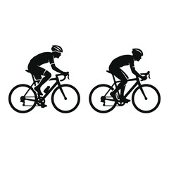 Fototapeta premium Dynamic Cycling Silhouettes For Sport And Fitness Promotion