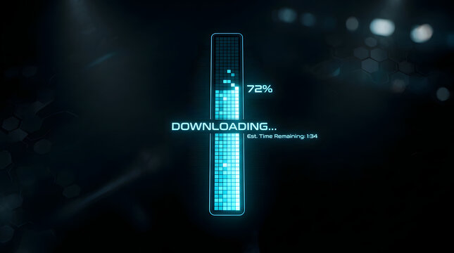 Digital Download Progress Indicator with Data Visualization