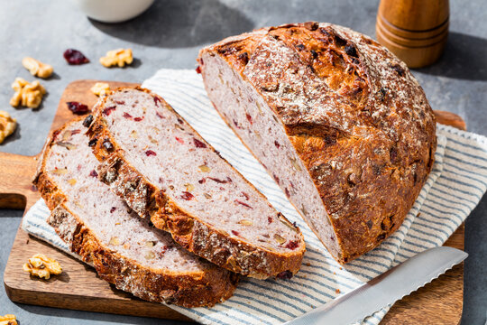 Homemade Sweet Cranberry Walnut Sourdough Bread