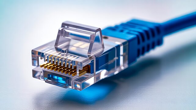 Ethernet network cable with transparent connector for high speed internet connection