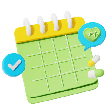 Medical Appointment Calendar and Healthcare Schedule 3D Illustration