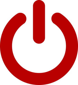 Power symbol PNG with bold red power control icon and circular on off switch design isolated on transparent background