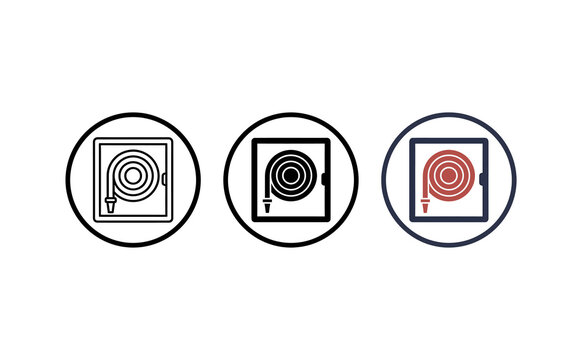Fire hose icon vector set isolated on white background for design