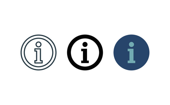 Information icon vector set with various styles and colored circles