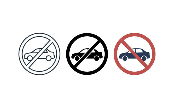 No car sign vector icon set isolated on white background for design