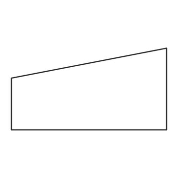 Trapezoid shape, black outline geometric trapezoid