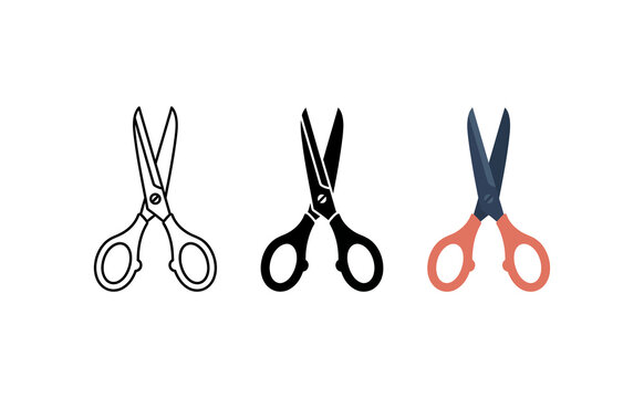 Scissors vector icon set illustration isolated on white background symbol