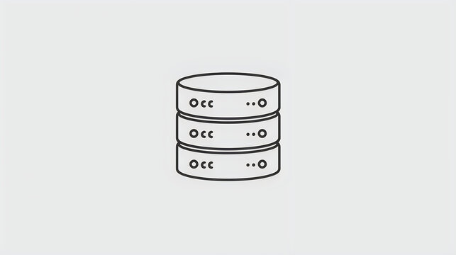 Minimalist database server icon representing cloud storage and digital data management.