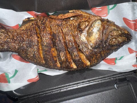 Whole Deep Fried Tilapia Mojarra Fish