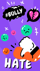 Fototapeta premium Bullying colorful illustration iPhone wallpaper