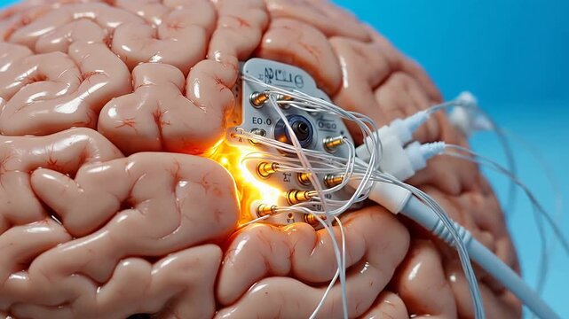 ECoG Electrode Measuring Brain Electrical Activity