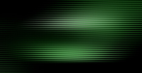 Obraz premium Green stripes pulse against a deep black backdrop. Abstract motion suggests energy or digital flux. Ideal for tech, gaming, or futuristic design concepts