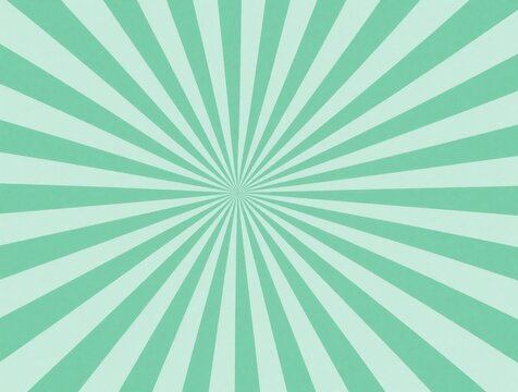 Mint green sunburst pattern fills frame. Rays emanate from center point on light mint background. Graphic design element for retro or modern themes.