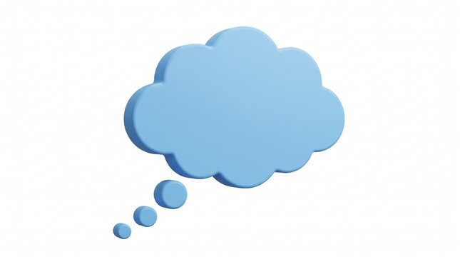 Blue 3d thought bubble icon for communication and creative messaging