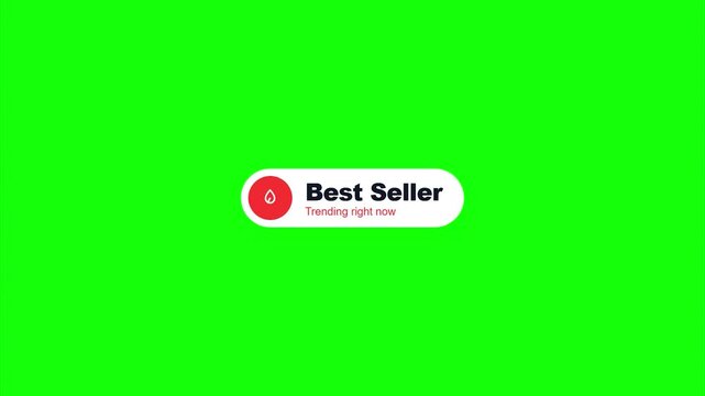 Best seller product badge label modern minimalist clean animation e-commerce marketing overlay green screen