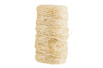 Spool of natural jute twine rope isolated on transparent background © Sata