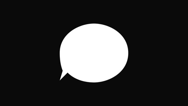 White Speech Bubble Icon Animation for Social Media Chat and Digital Communication UI Graphic