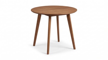 Fototapeta premium Round wooden table with four legs in a modern minimalist style