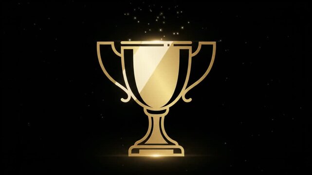 Luxury Trophy Cup Premium Achievement Award Animated Vector Icon