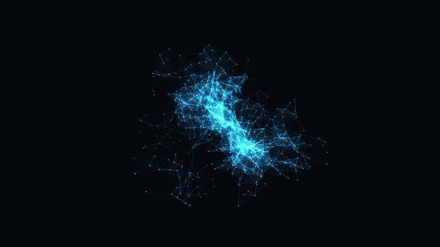 Neural network nodes connect and morph in a seamless data mesh