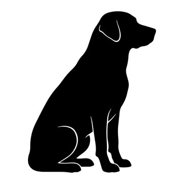 Transparent Sitting Dog Silhouette Loyal Pet Cutout