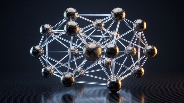 Interconnected digital nodes forming a quantum computing concept