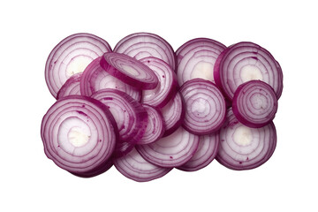 Obraz premium Overlapping Purple Onion Rings and Slices