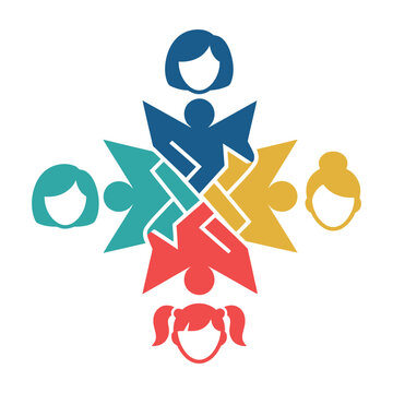 Diverse people together teamwork unity concept
