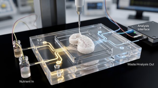 Organ on a chip research with nutrient input