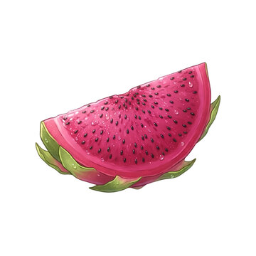 A fresh pitaya dragonfruit slice