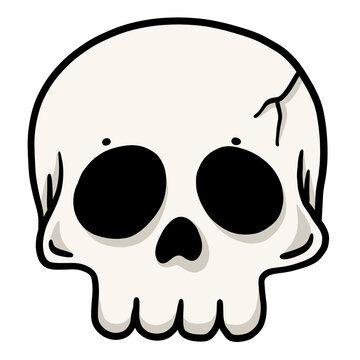 Hand drawn doodle skull halloween spooky
